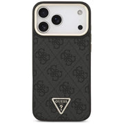 GUESS maskica za IPHONE 17 Pro kompatibilna s MagSafe (4G PU s trokutastim logotipom) zlatno-crna
