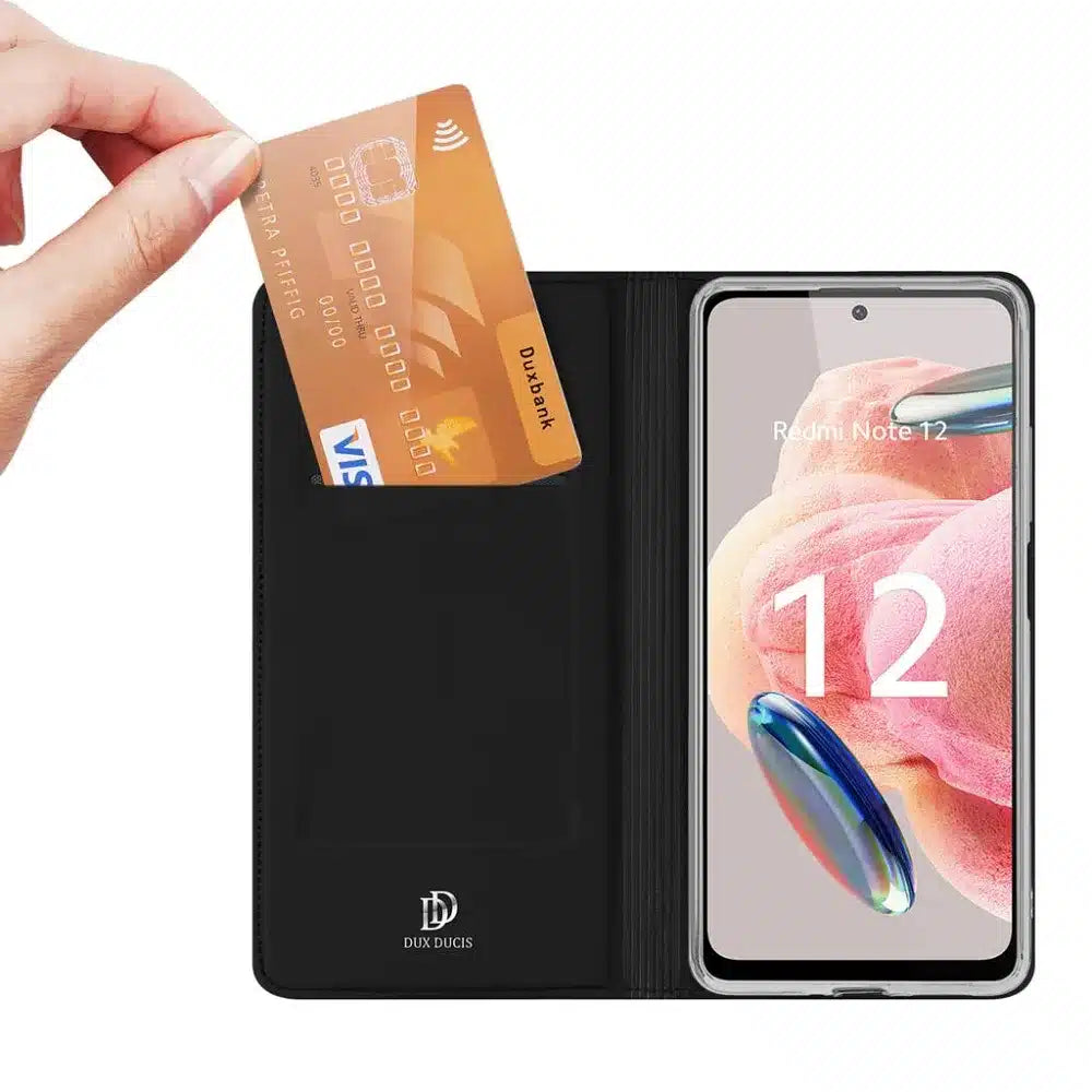 DUX DUCIS Skin Pro – preklopna maska za Xiaomi Redmi Note 12 4G crna