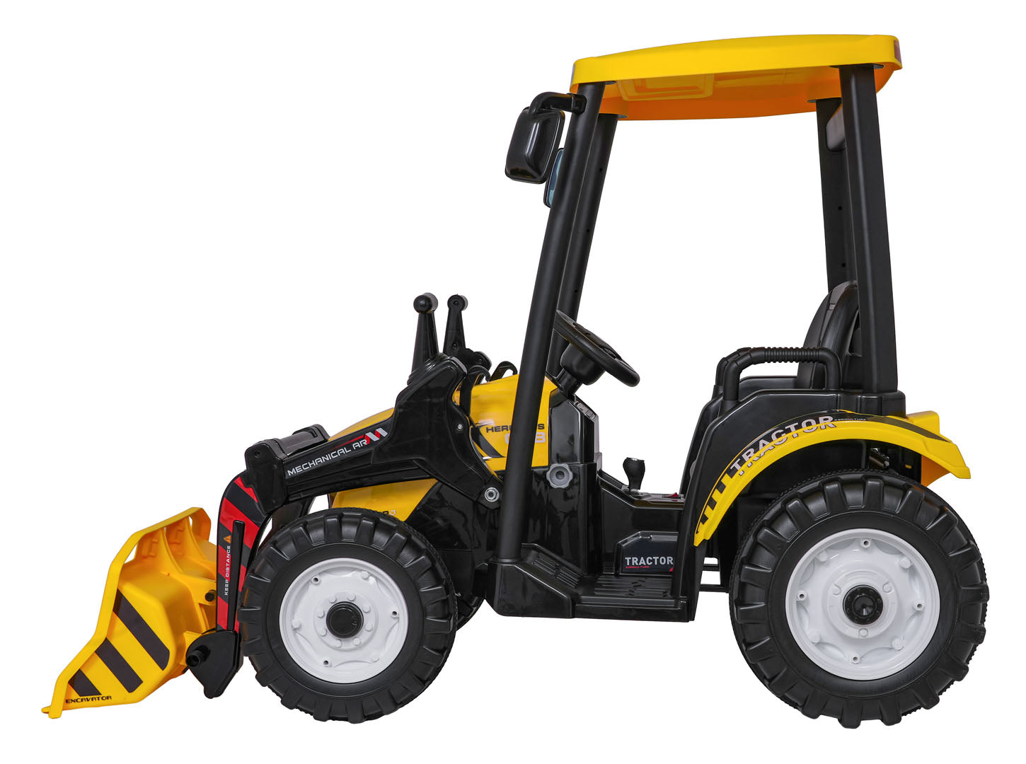 Traktor na akumulator s prikolicom MEGA D68 - žuti