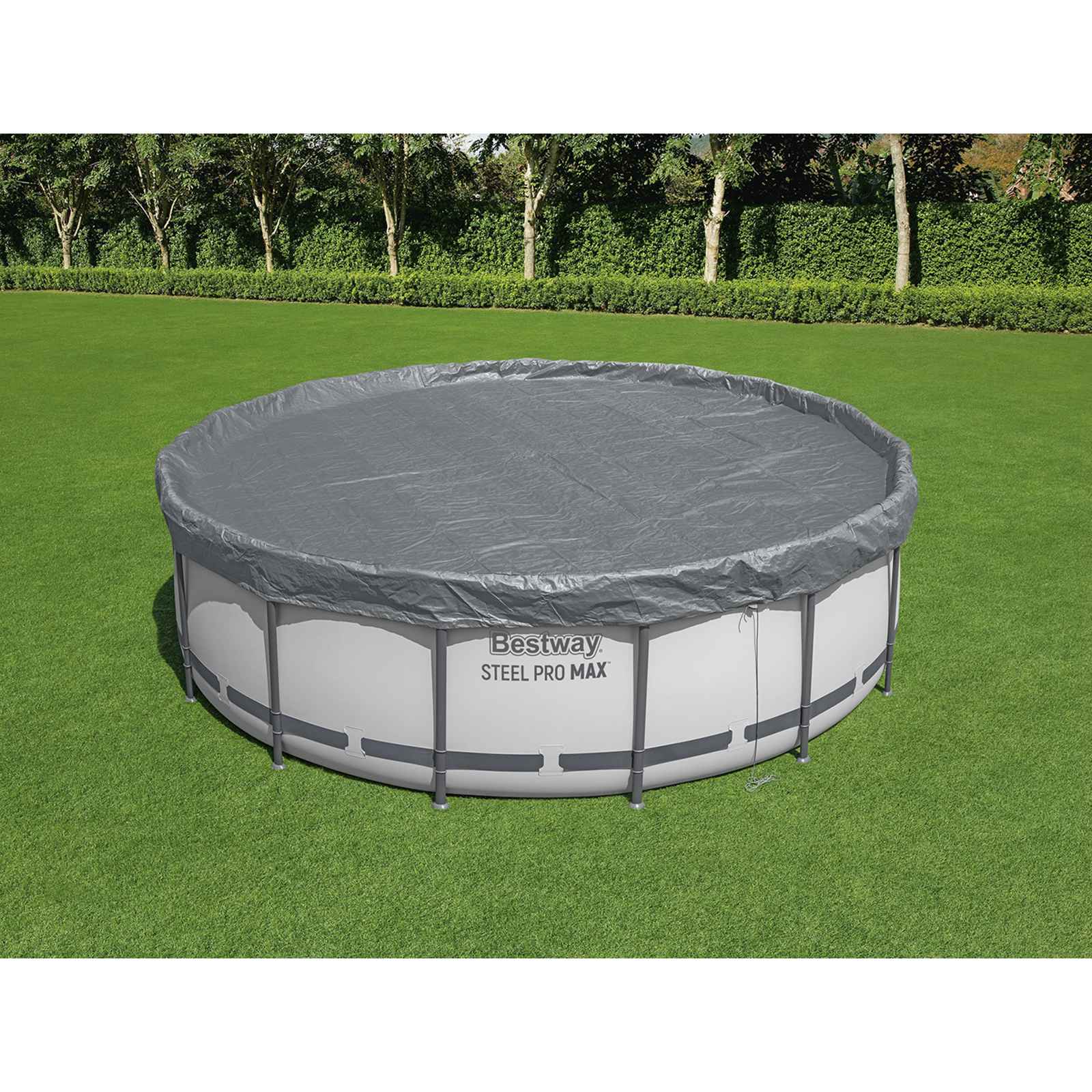 Bestway Pokrivač za bazen Ø4,27 m Kružni Poliester Siva