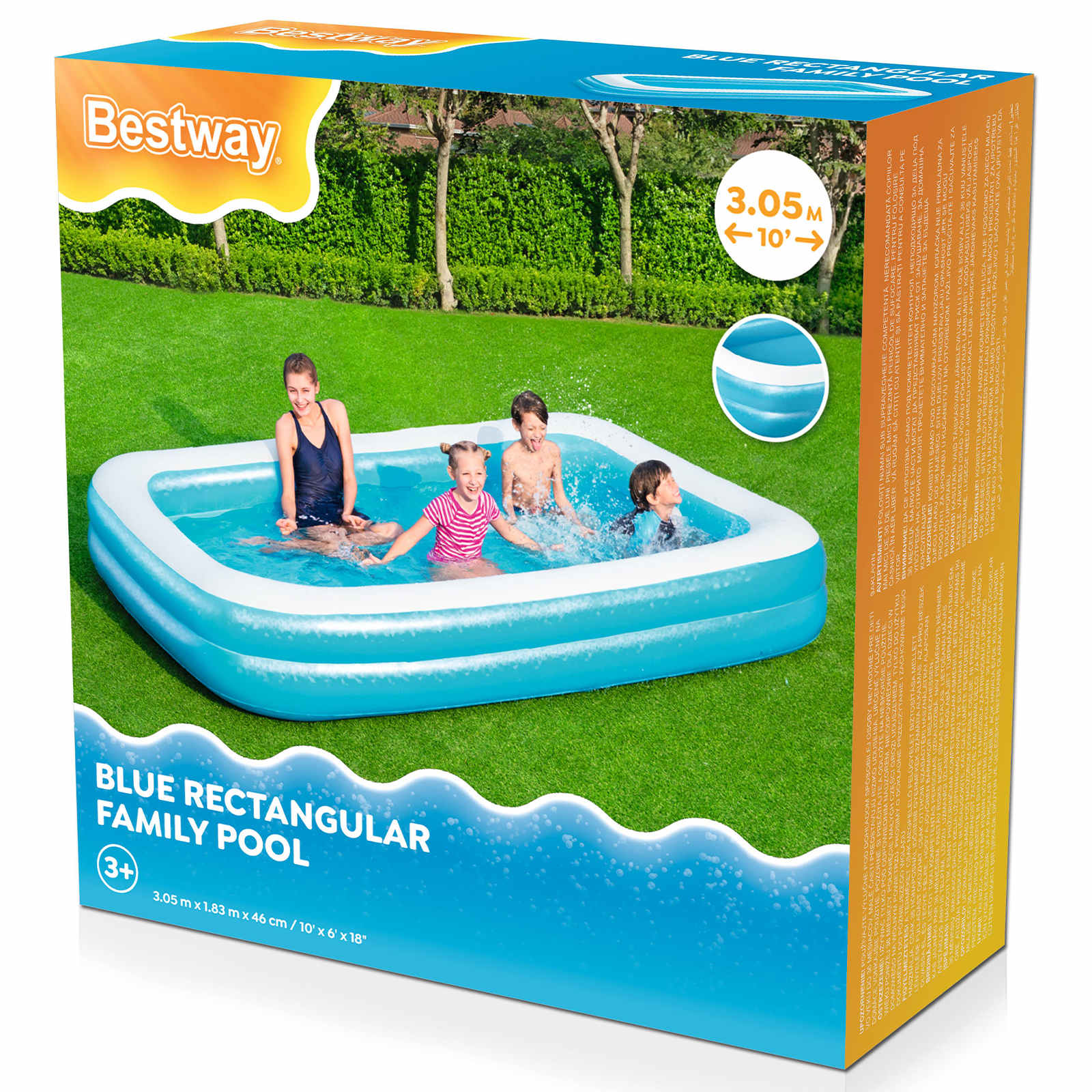 Bestway Nadduvani bazen za plivanje 305 x 183 x 46 cm Pravokutni