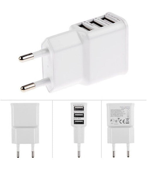 Punjač sa 3 USB ulaza za mobilne telefone, tablete, MP3 plejere i sl.,