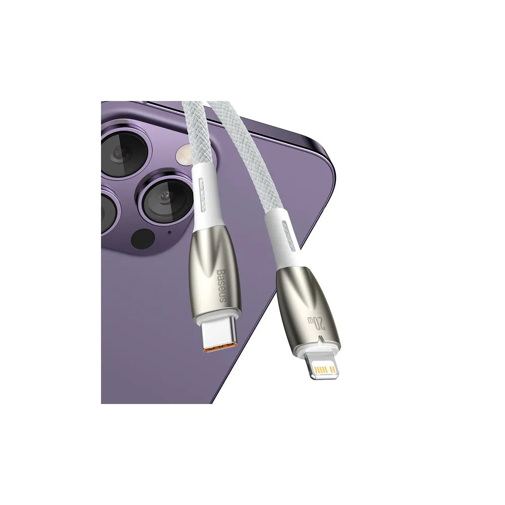 BASEUS kabel Type C za Apple Lightning 8-pin Power Delivery 20W Glimmer Series CADH000102 2m bijeli