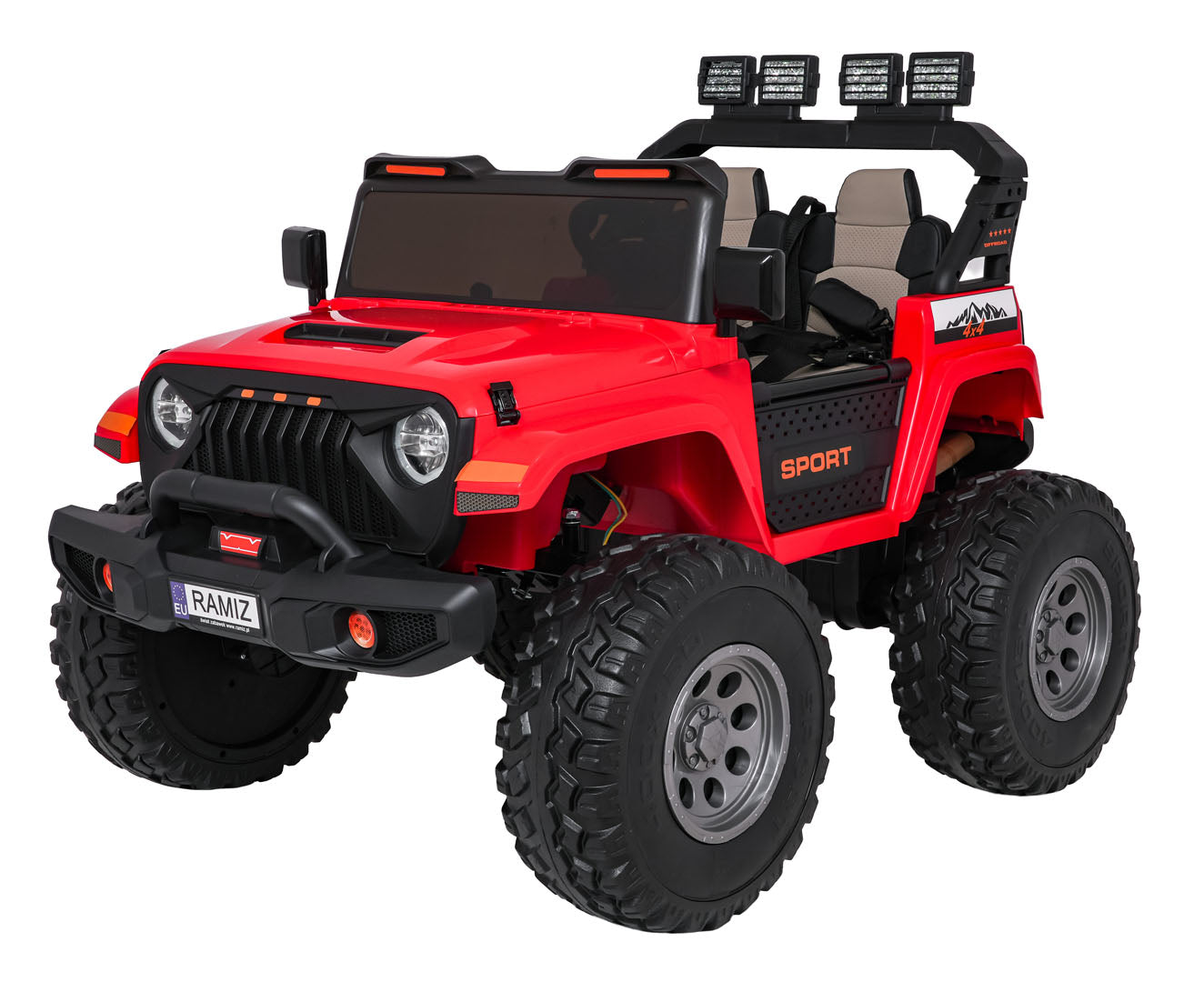Auto na akumulator Extreme Sport 4x4 s podesivom dužinom vozila - dvosjed - crveni