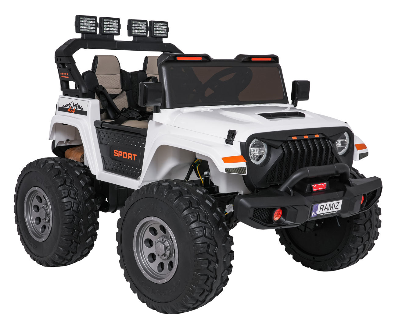 Auto na akumulator Extreme Sport 4×4 s podesivom dužinom vozila – dvosjed – bijeli
