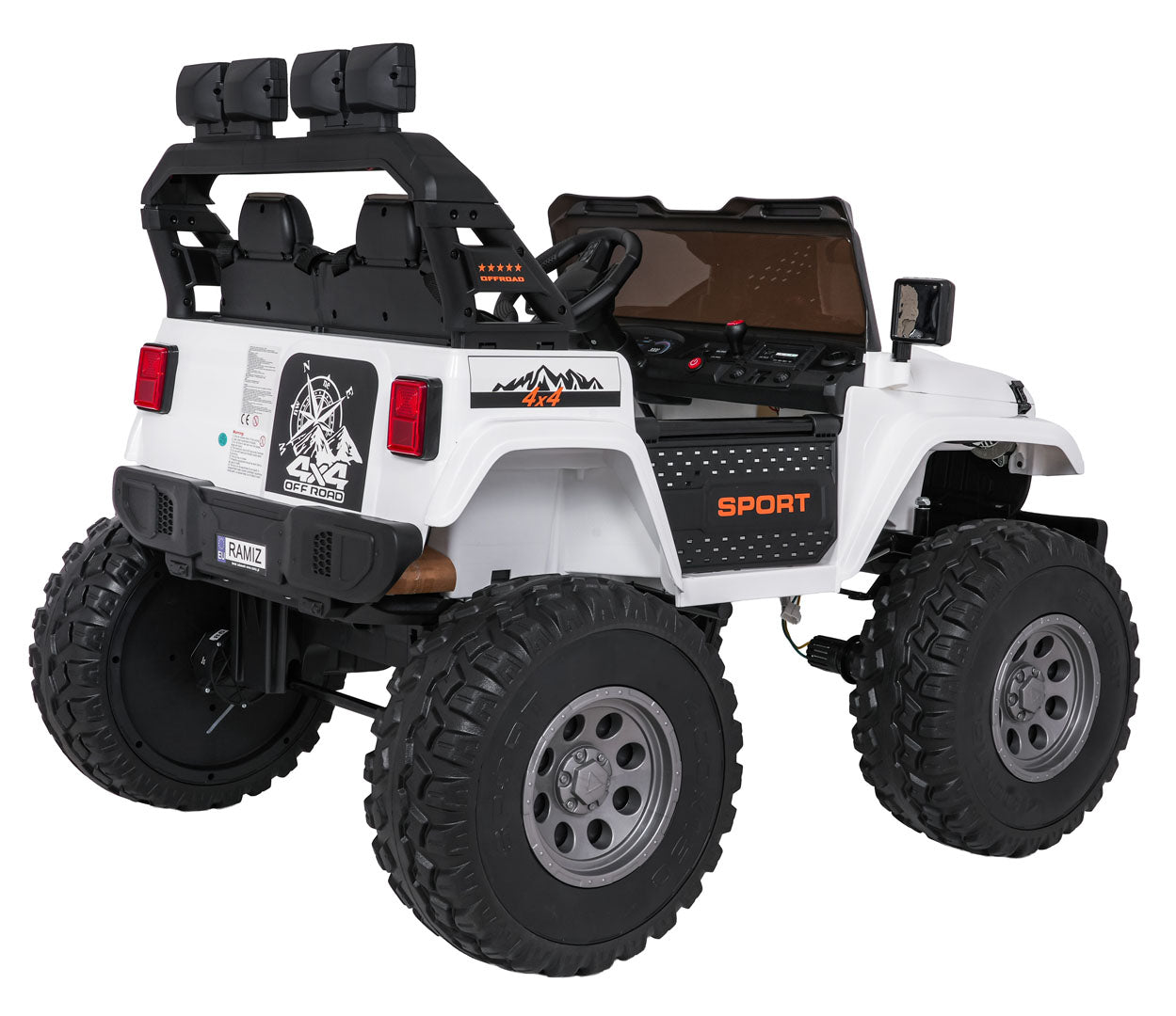 Auto na akumulator Extreme Sport 4×4 s podesivom dužinom vozila – dvosjed – bijeli
