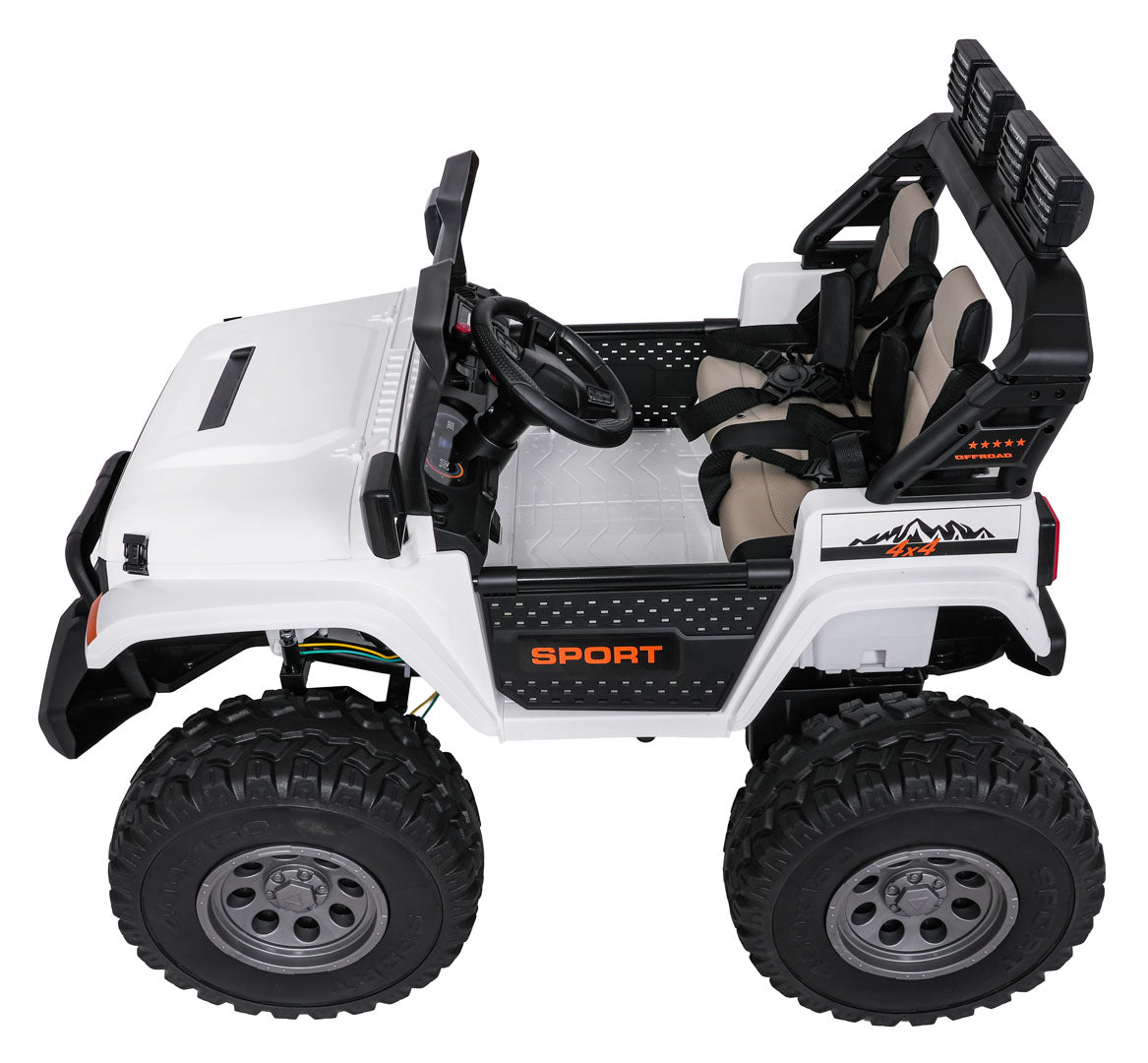 Auto na akumulator Extreme Sport 4×4 s podesivom dužinom vozila – dvosjed – bijeli