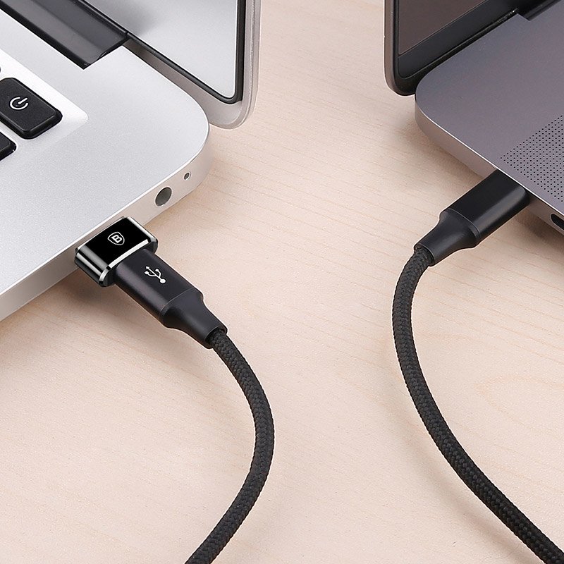 Baseus - OTG adapter (CAAOTG-A01) - Type-C ženski na USB muški - Plug & Play - 3A - crni
