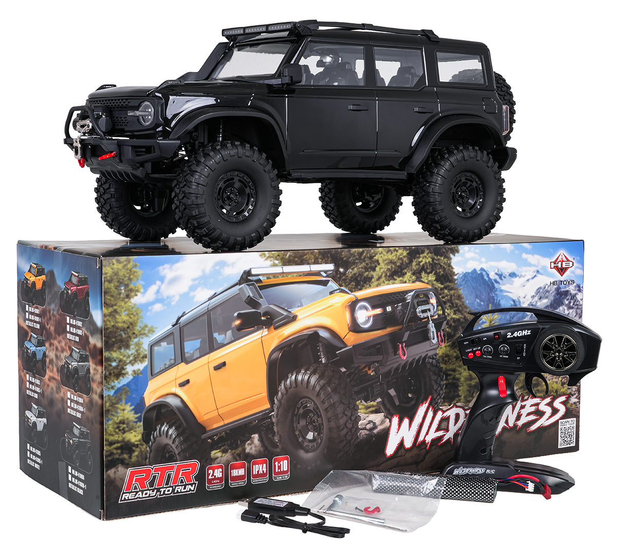 Auto na daljinsko upravljanje WILDERNESS 1:10 - crni
