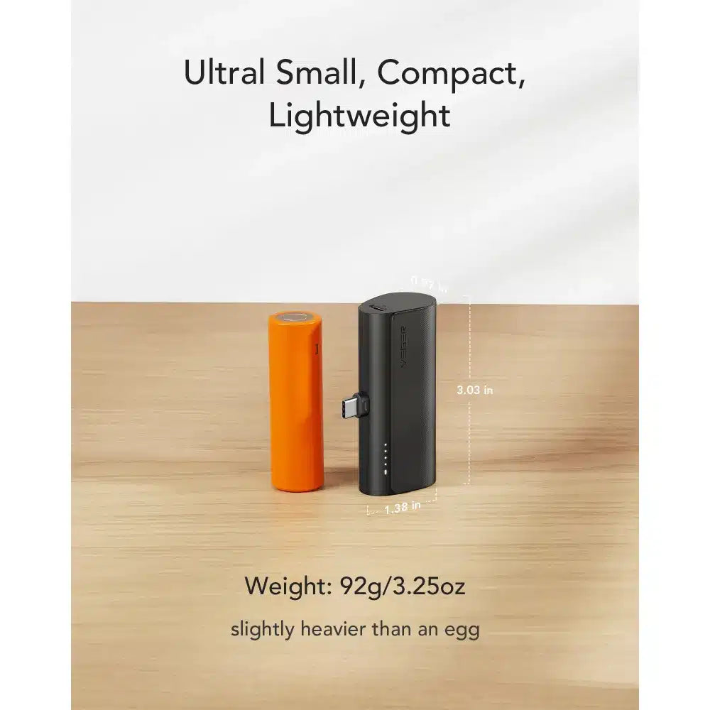 Powerbank VEGER PlugOn - 5000mAh sa ugrađenim Type C PD 20W konektorom