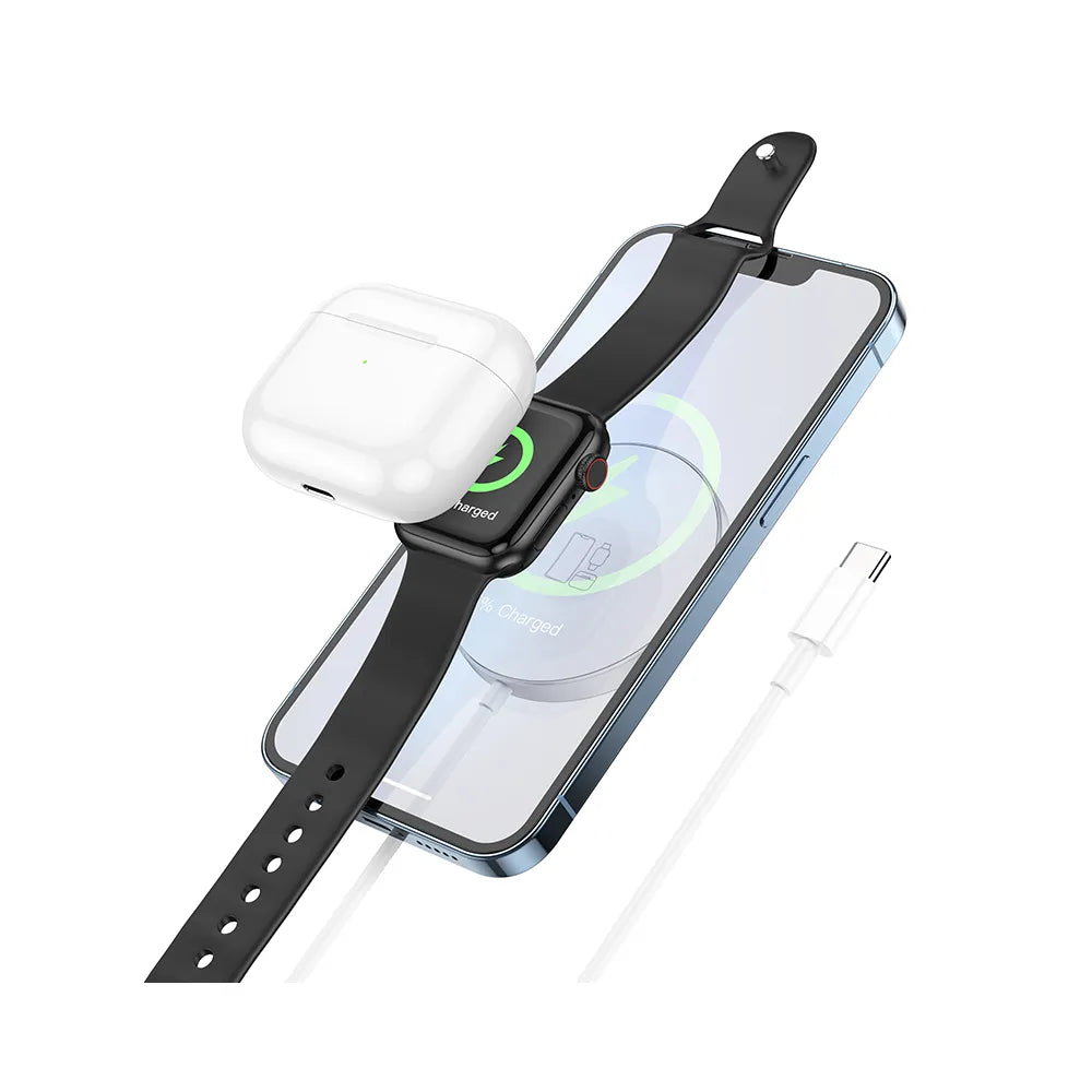HOCO 3u1 15W induktivni punjač kompatibilan s MagSafe Delight CW41 bijeli