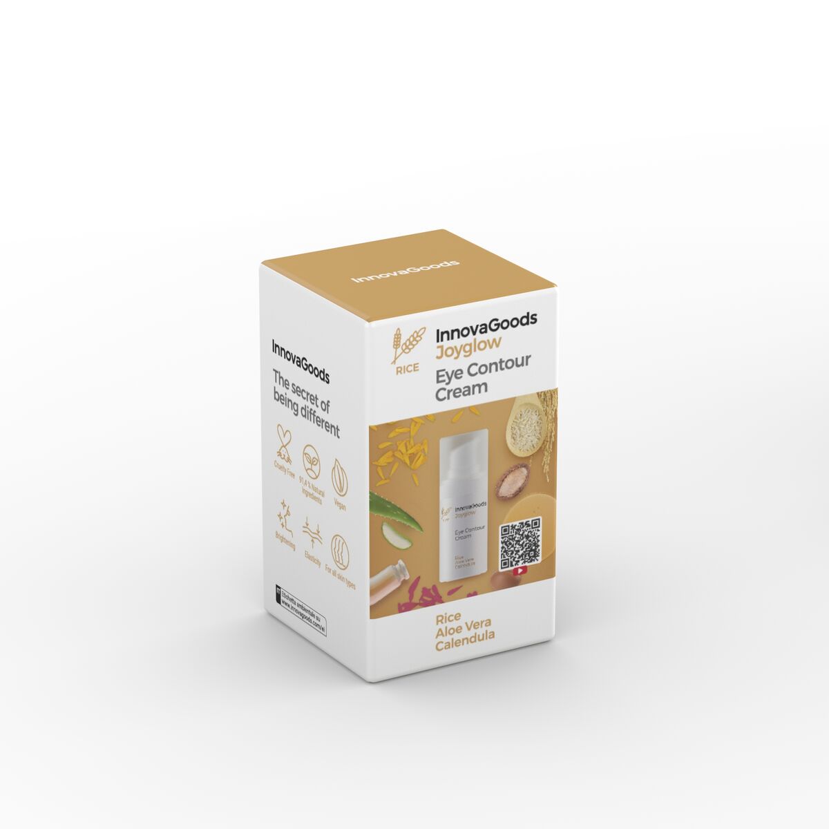 Paket masažer za oči protiv starenja s fototerapijom i termoterapijom i krema za područje oko očiju Rice InnovaGoods