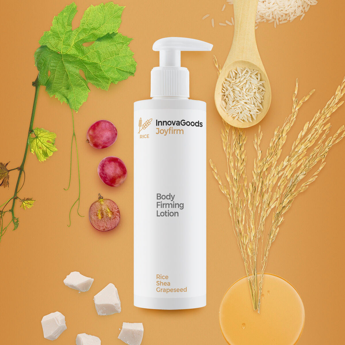 Paket elektromagnetski masažer za vrat i leđa i učvršćujući losion za tijelo Rice Joyfirm 250 ml InnovaGoods