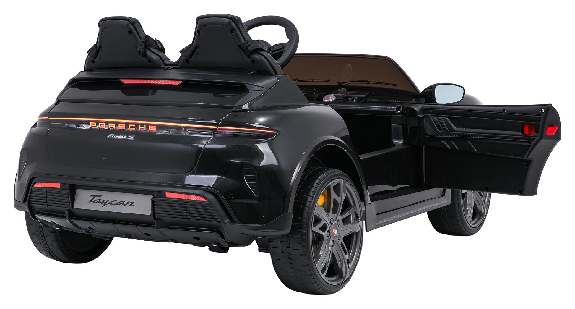 Licencirani auto na akumulator Porsche Taycan Turbo S - dvosjed - crni