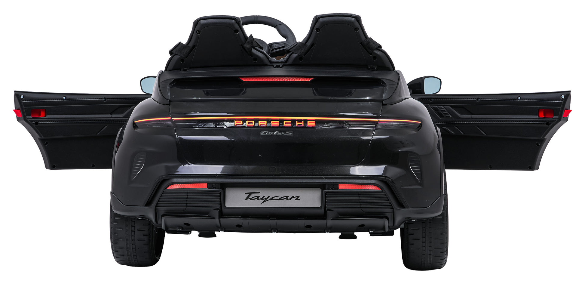 Licencirani auto na akumulator Porsche Taycan Turbo S - dvosjed - crni