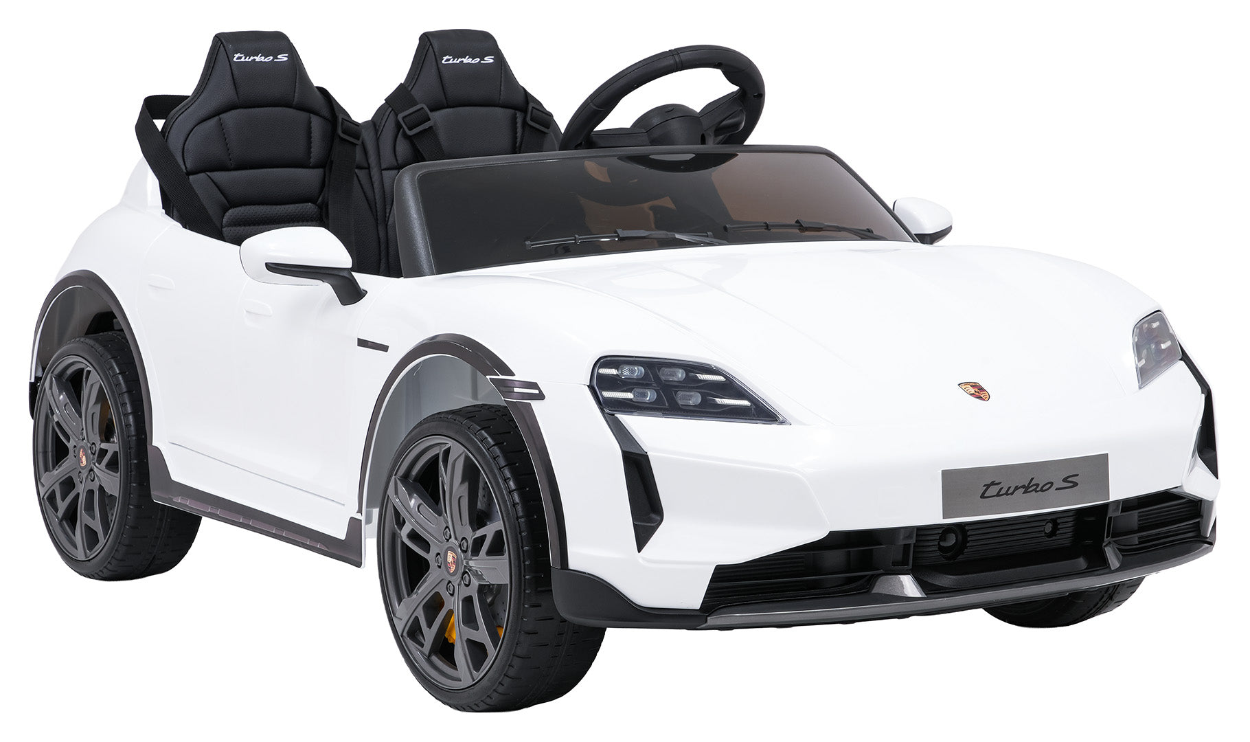 Licencirani auto na akumulator Porsche Taycan Turbo S - dvosjed - bijeli