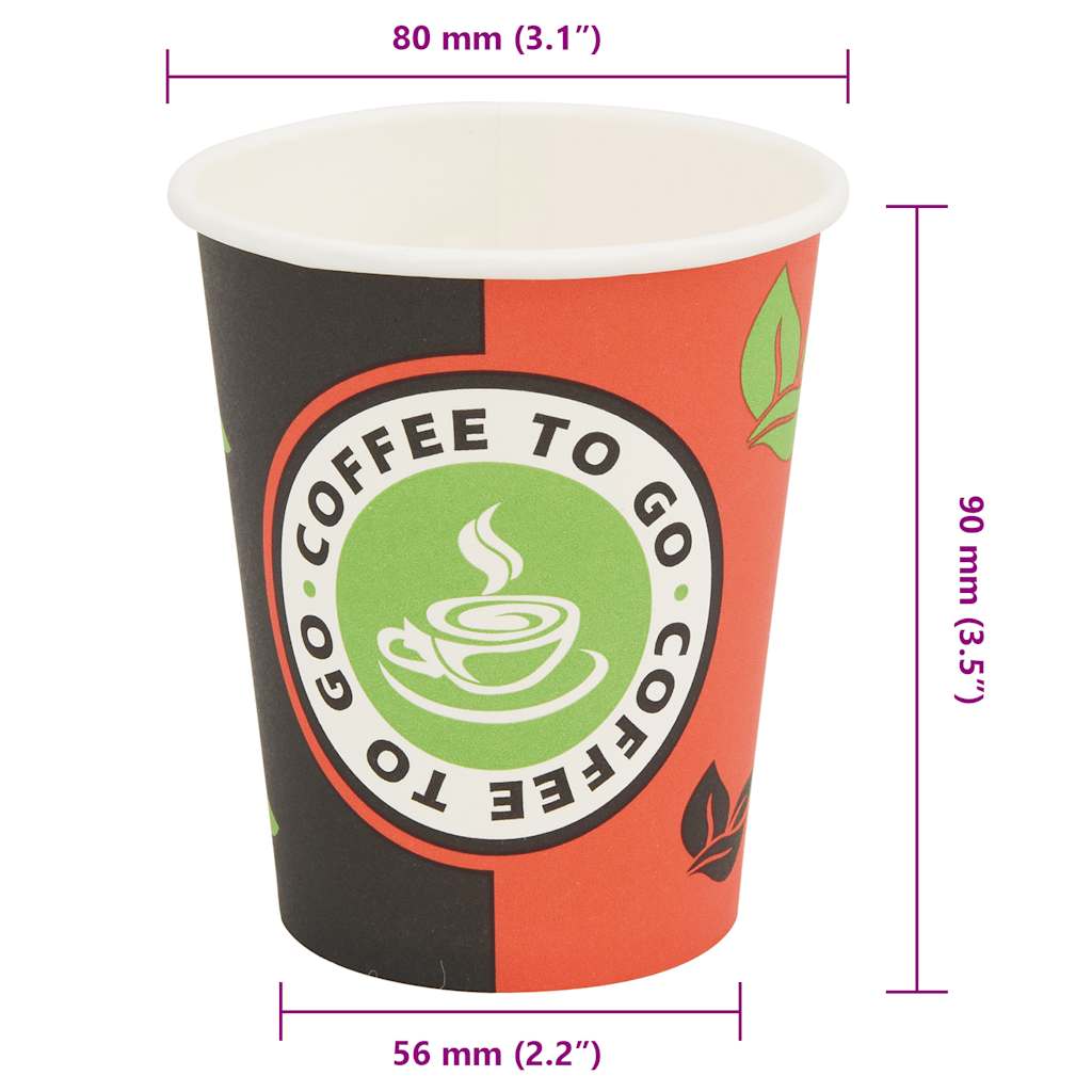 1000 kom Jednokratne Papirnate Šalice za Kavu 240 ml