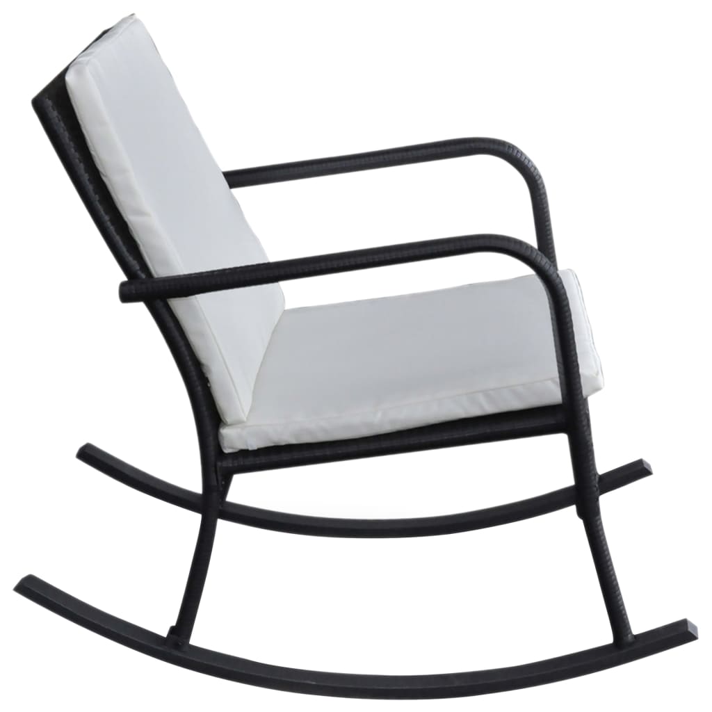 Vrtna stolica za ljuljanje od poliratana crna