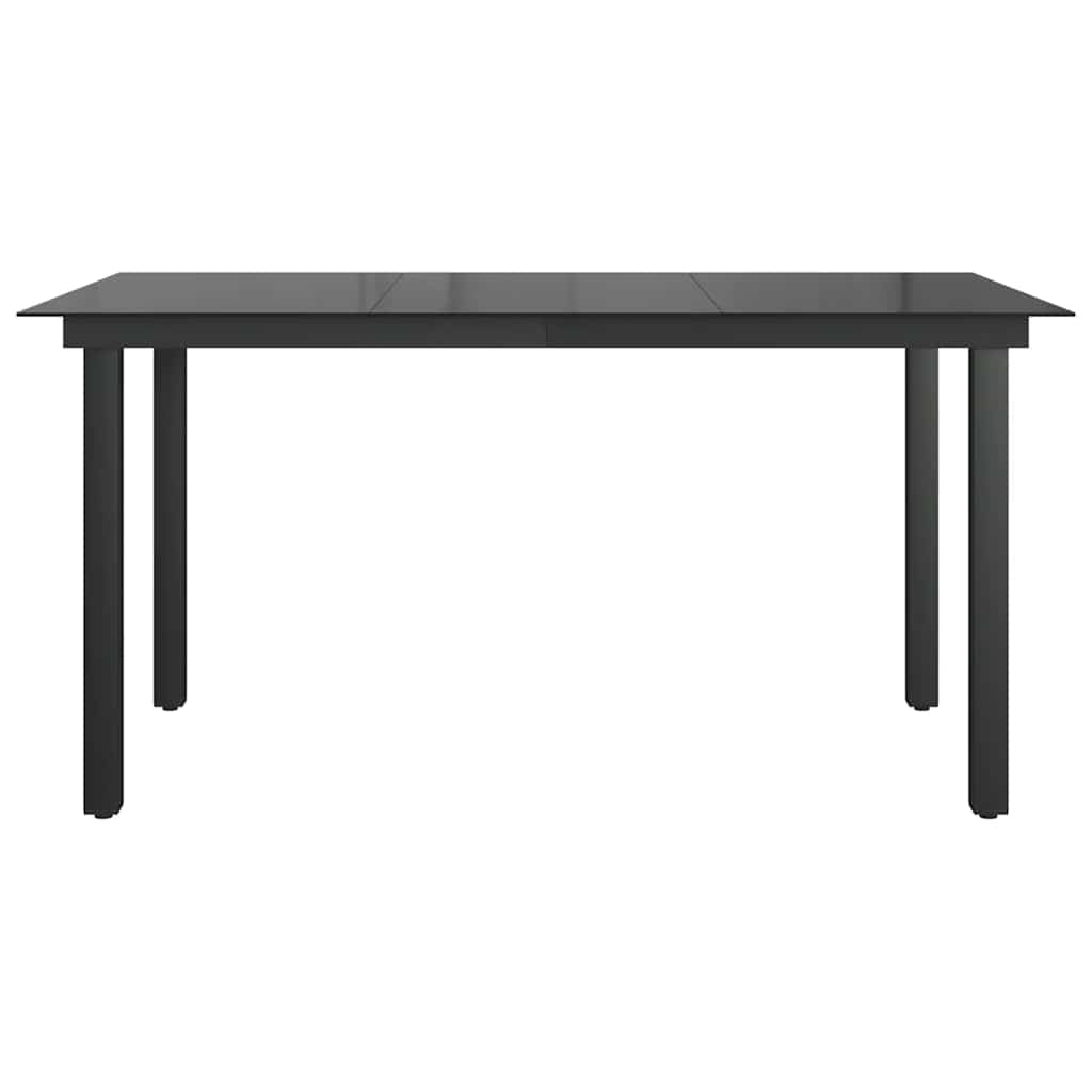 Vrtni stol crni 150 x 90 x 74 cm aluminijum i staklo