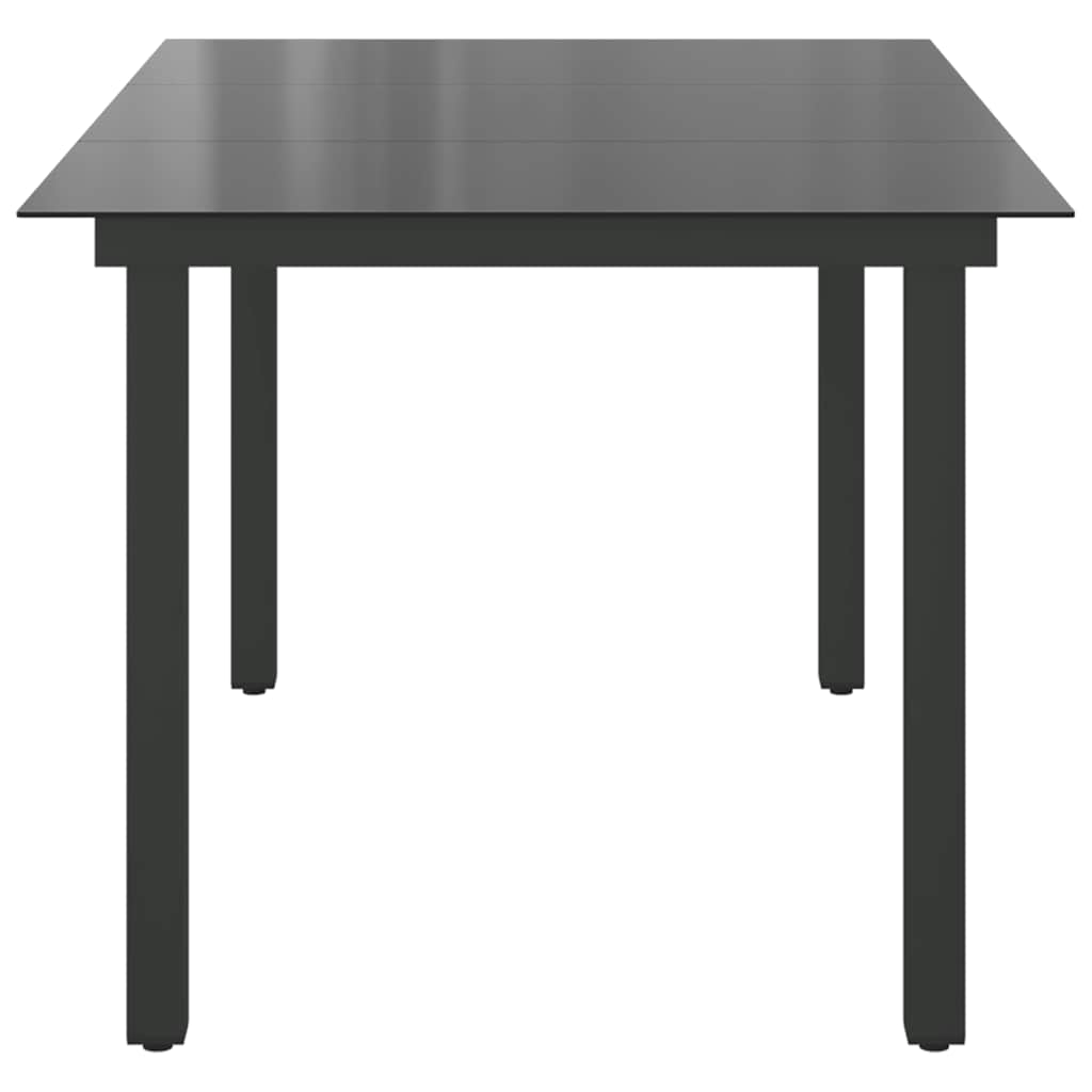 Vrtni stol crni 150 x 90 x 74 cm aluminijum i staklo