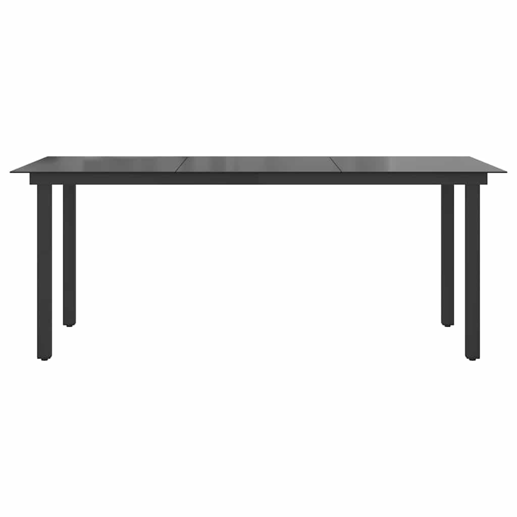 Vrtni stol crni 190 x 90 x 74 cm aluminijum i staklo
