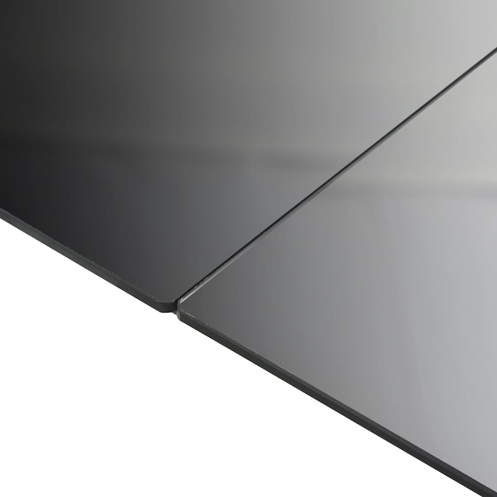 Vrtni stol crni 190 x 90 x 74 cm aluminijum i staklo