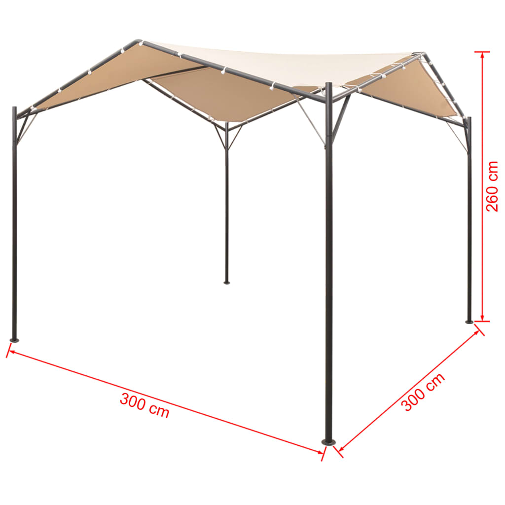 Sjenica/paviljon/šator/nadstrešnica 3 x 3 m čelični bež