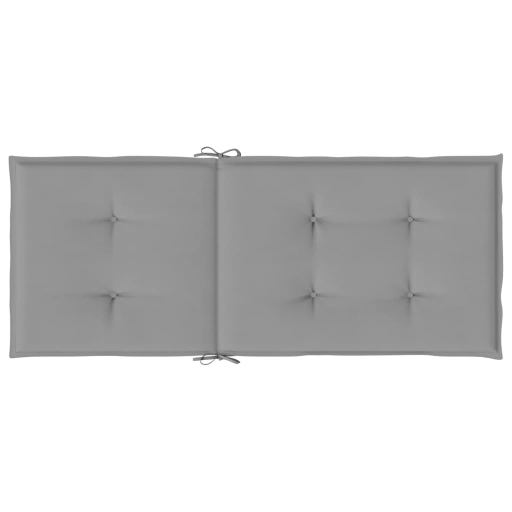 Jastuci za vrtne stolice 2 kom sivi 120 x 50 x 3 cm od tkanine