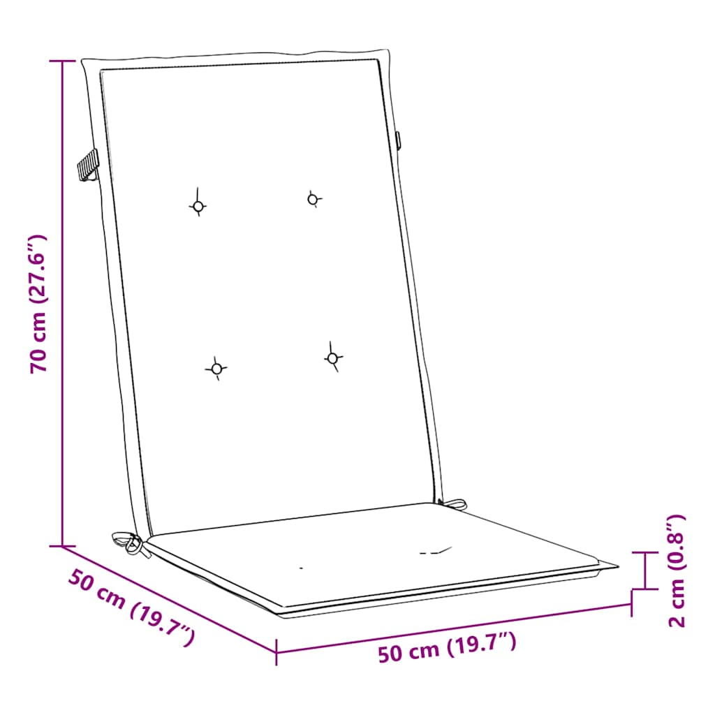 Jastuci za vrtne stolice 4 kom krem 120 x 50 x 2 cm od tkanine