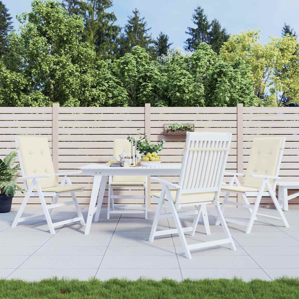 Jastuci za vrtne stolice 4 kom krem 120 x 50 x 2 cm od tkanine