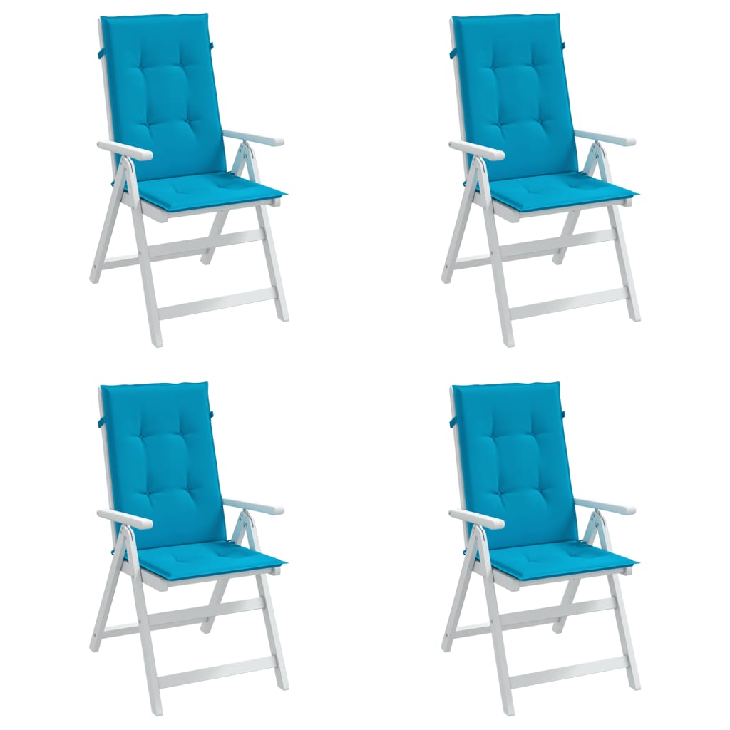 Jastuci za vrtne stolice 4 kom plavi 120 x 50 x 3 cm od tkanine
