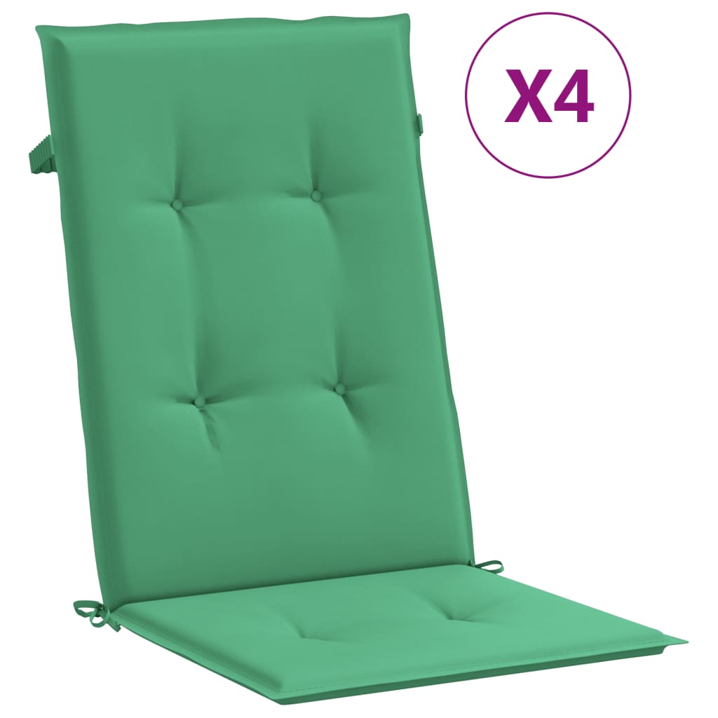 Jastuci za vrtne stolice 4 kom zeleni 120x50x3 cm od tkanine