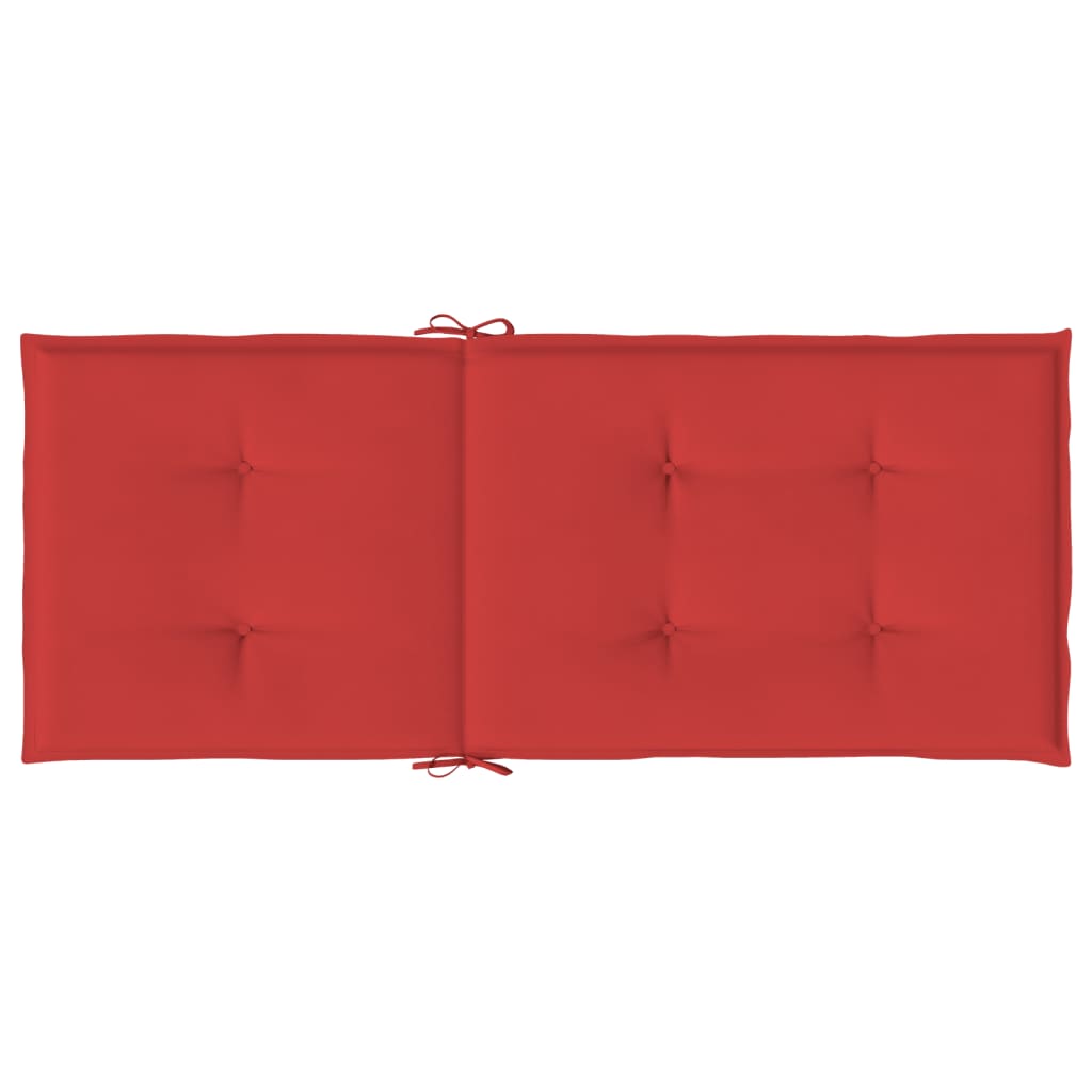Jastuci za vrtne stolice 4 kom crveni 120x50x3 cm od tkanine
