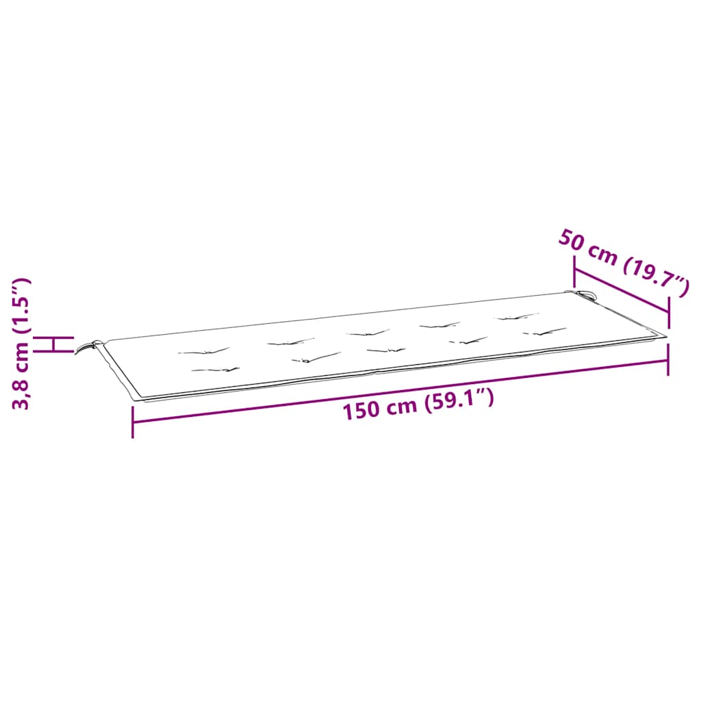 Jastuk za vrtnu klupu sivi 150x50x4 cm od tkanine Oxford