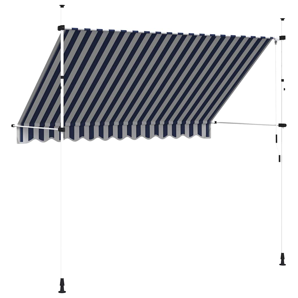 Tenda na ručno uvlačenje 300 cm plavo-bijela prugasta