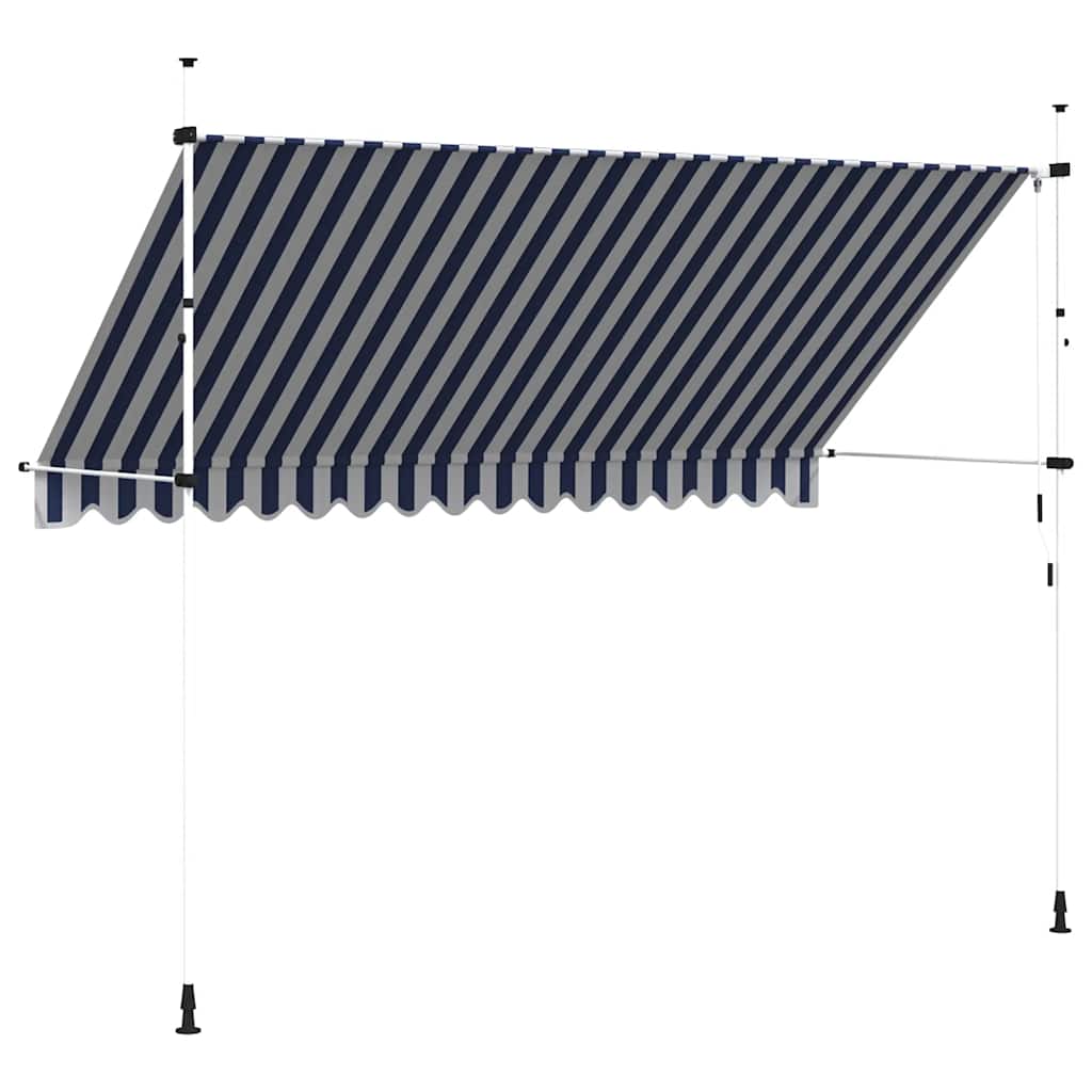 Tenda na ručno uvlačenje 350 cm plavo-bijela prugasta