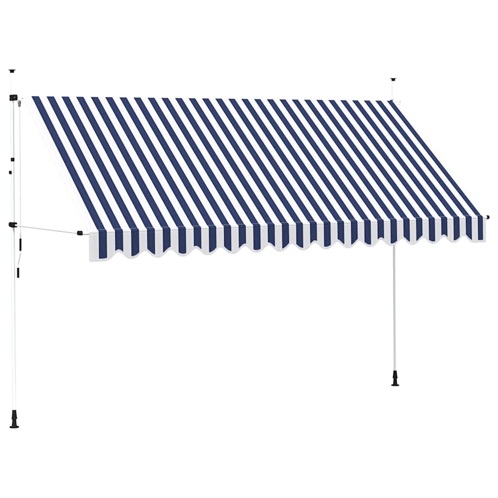 Tenda na ručno uvlačenje 400 cm plavo-bijela prugasta
