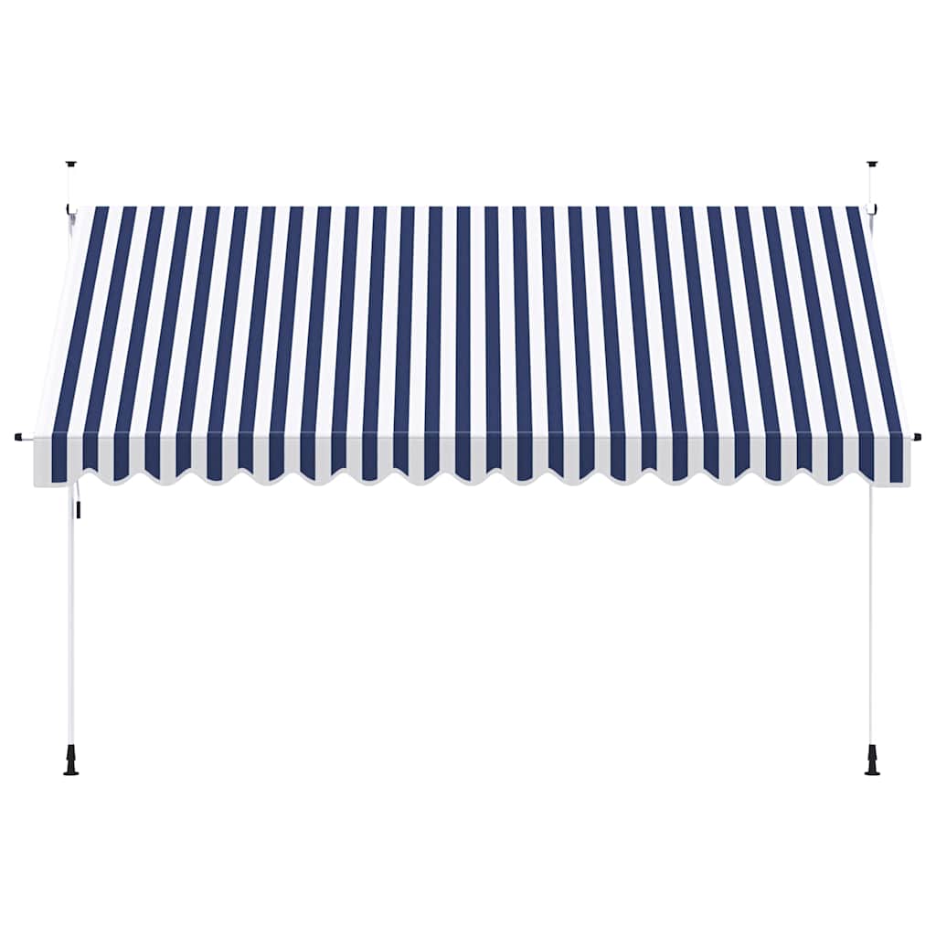 Tenda na ručno uvlačenje 400 cm plavo-bijela prugasta