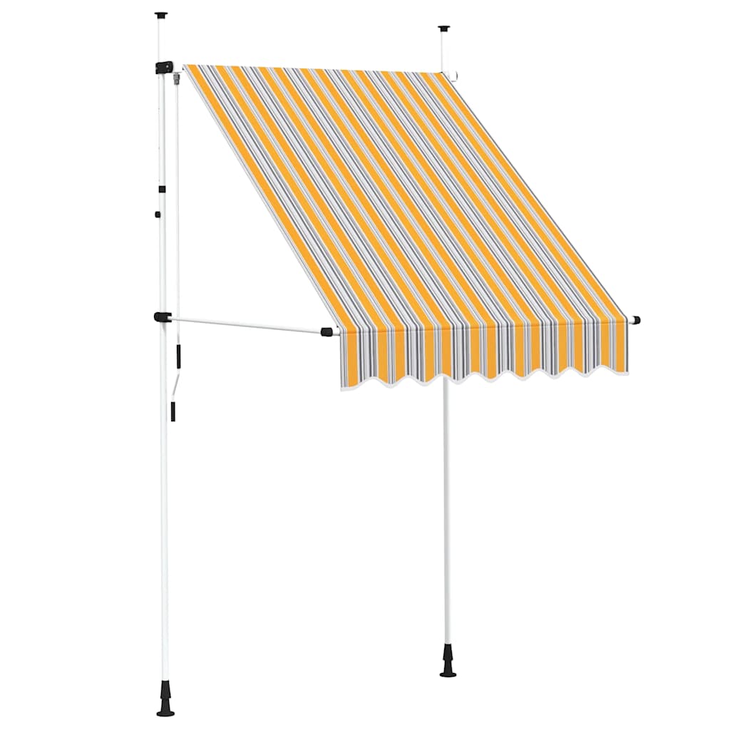 Tenda na ručno uvlačenje 150 cm žuto-plava prugasta