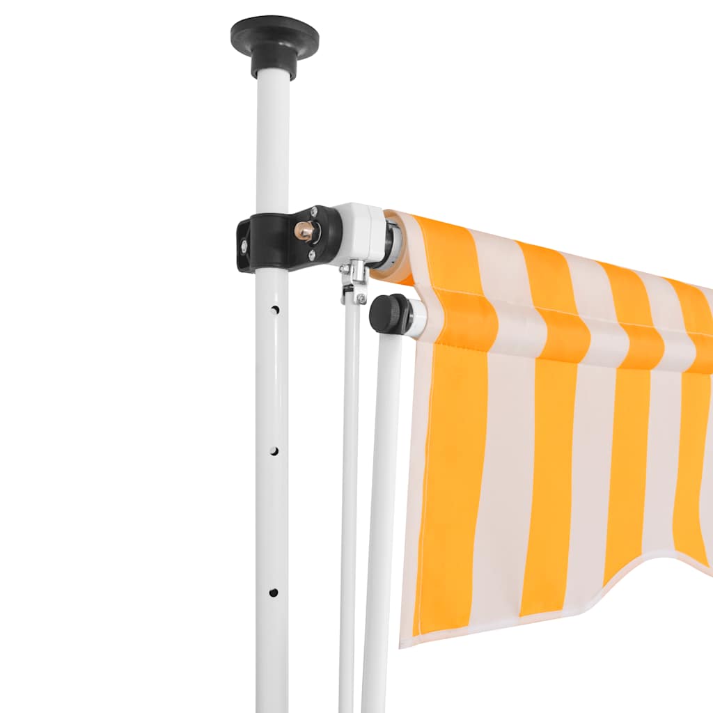 Tenda na ručno uvlačenje 150 cm narančasto-bijela prugasta