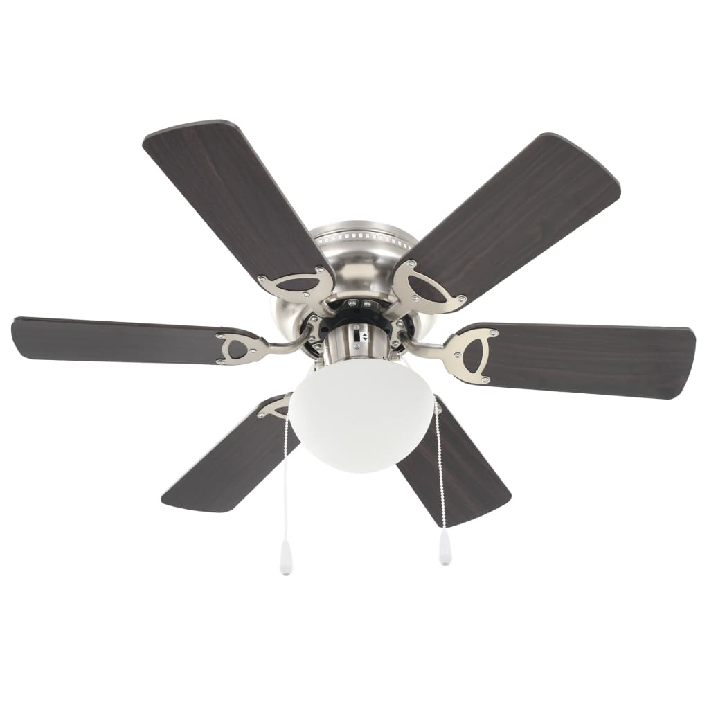 Ukrasni stropni ventilator sa svjetlom 82 cm tamnosmeđi