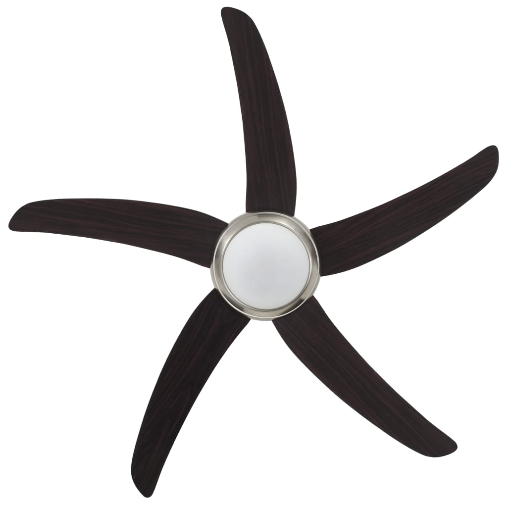 Ukrasni stropni ventilator sa svjetlom 128 cm smeđi