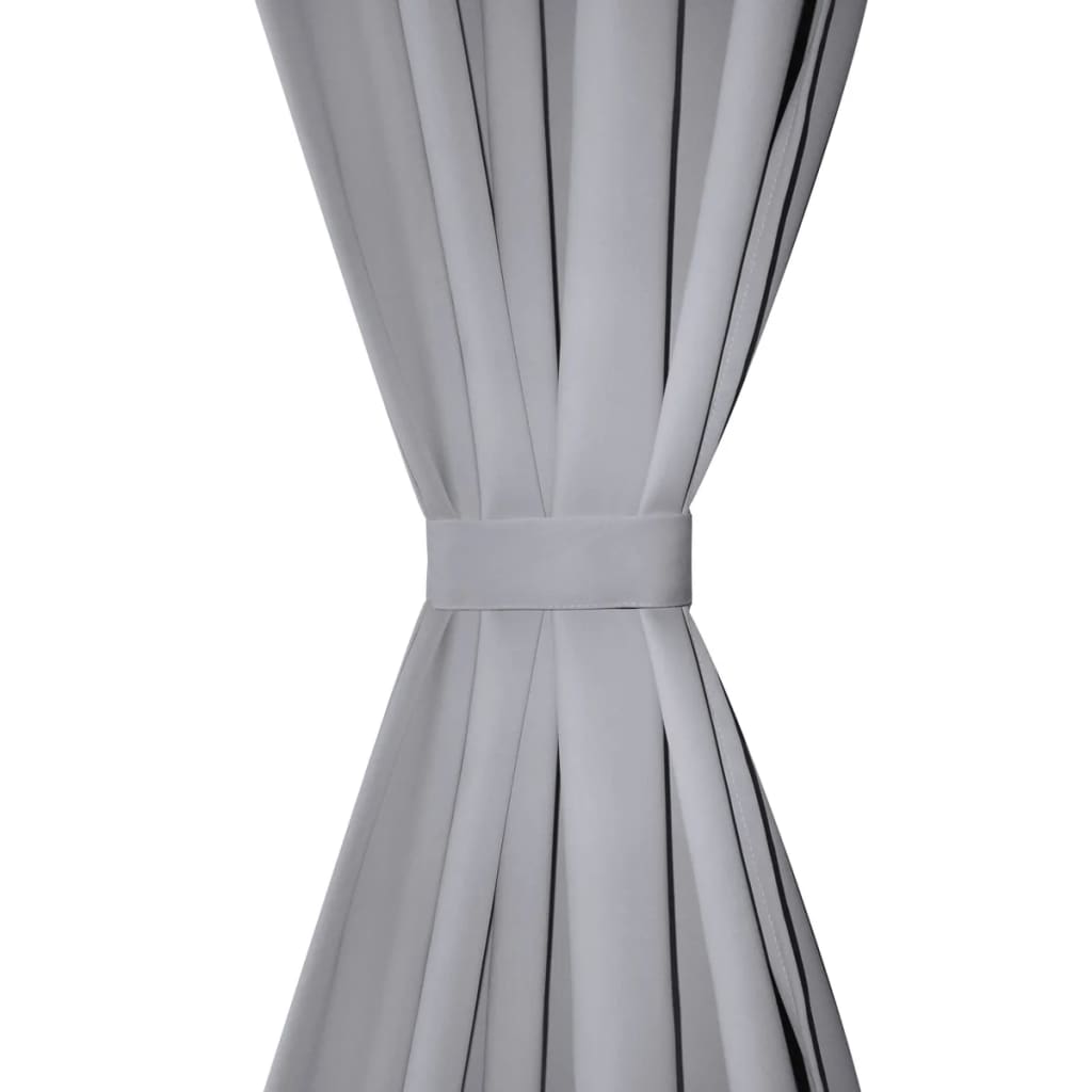Zavjesa za Zamračivanje s Metalnim Prstenovima 2 kom 135x175 cm Siva