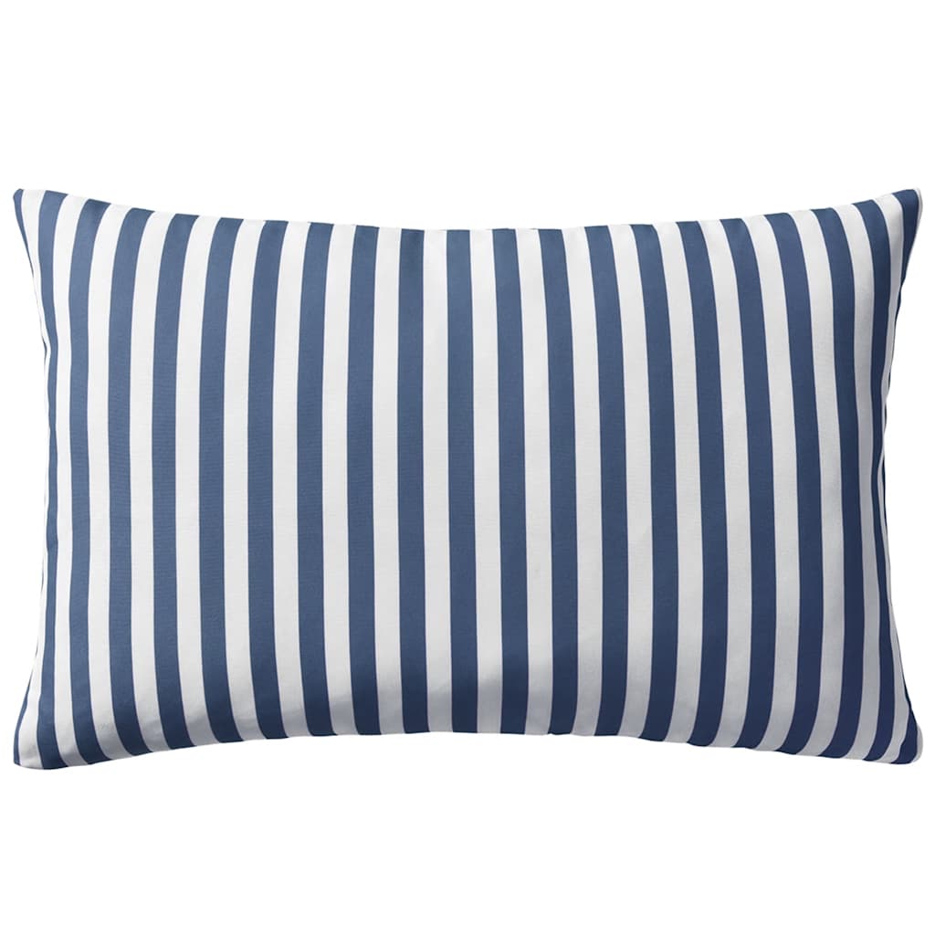 Vrtni jastuci s prugastim uzorkom 2 kom 60 x 40 cm mornarsko plavi