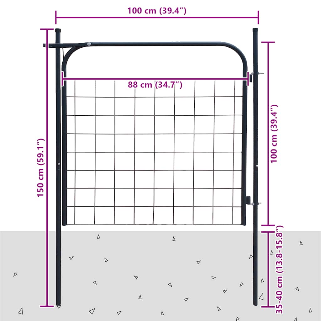 Vrtna ograda 100x100 cm antracit boje