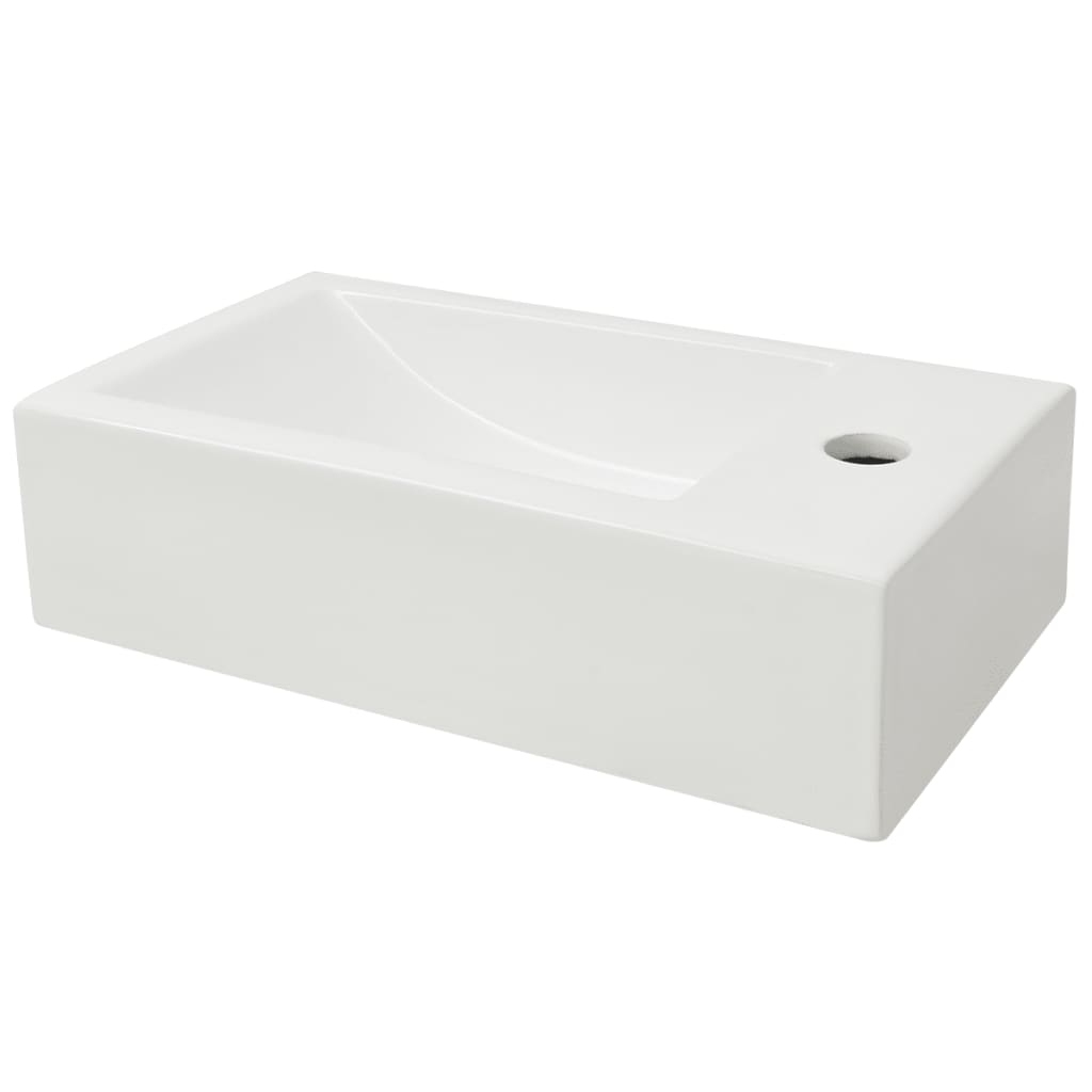Umivaonik s Otvorom za Slavinu Keramički Bijeli 46x25,5x12 cm
