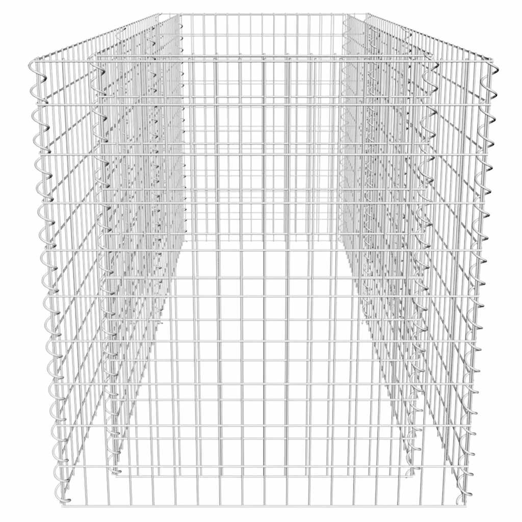 Gabionska sadilica čelična 180 x 90 x 100 cm srebrna