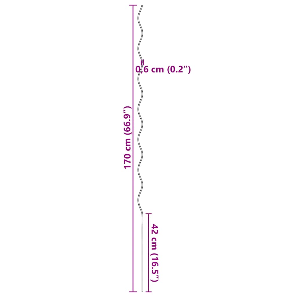 20 kom Spiralni Potporanj za Biljke 170 cm Pocinčani Čelik