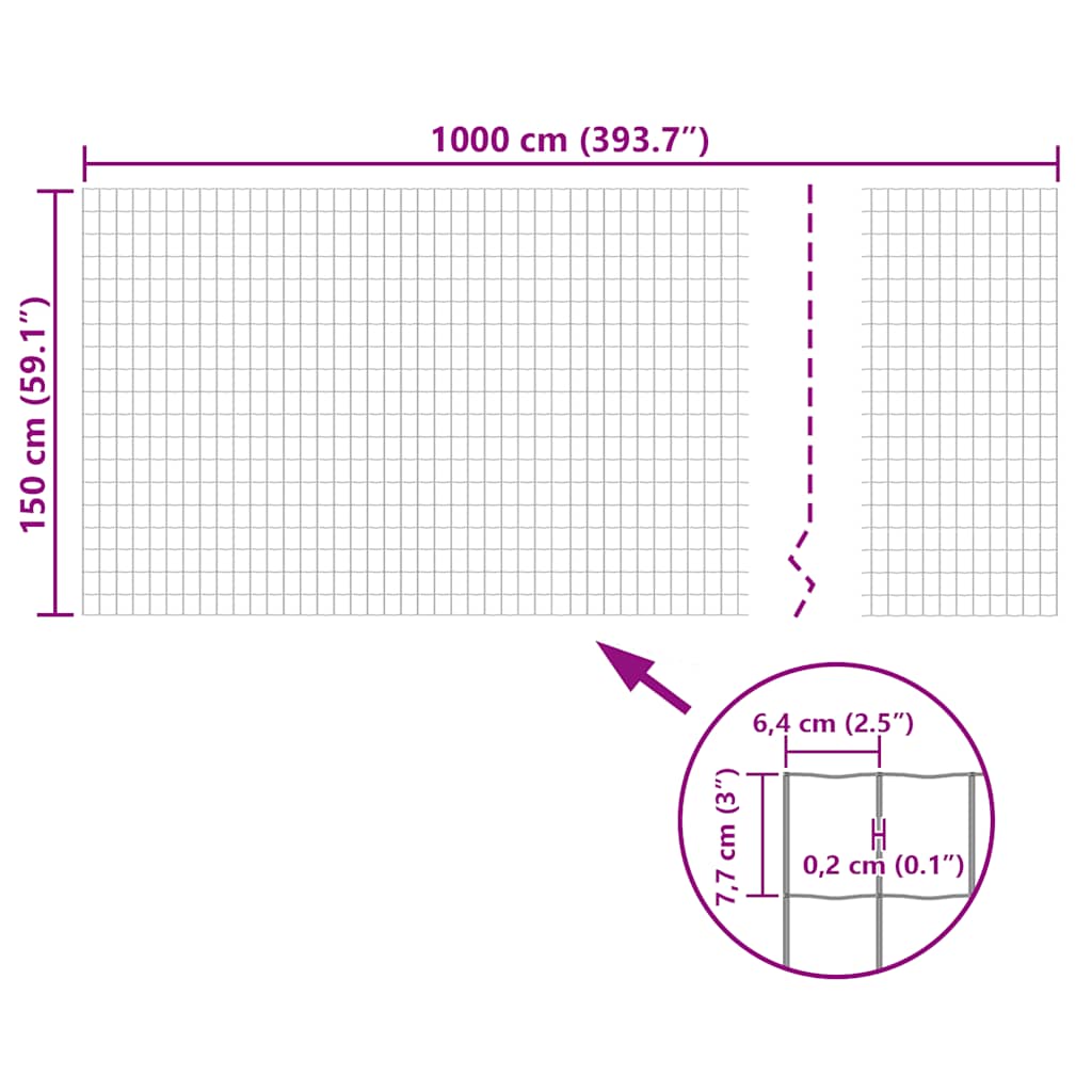 Euro ograda 10 x 1,5 m čelična siva