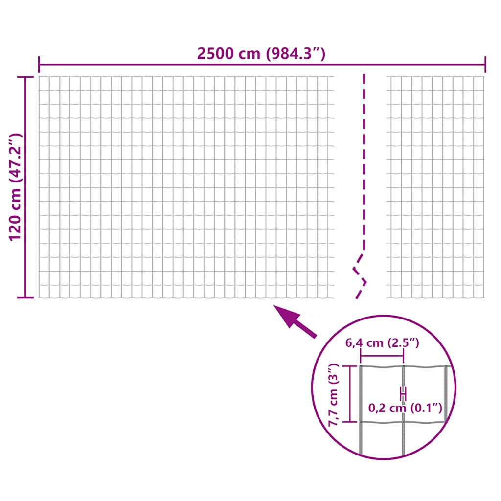 Euro ograda 25 x 1,2 m čelična siva